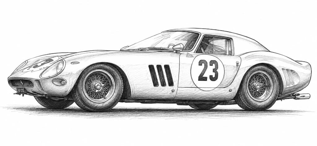 Ferrari 250 GTO — pencil illustration